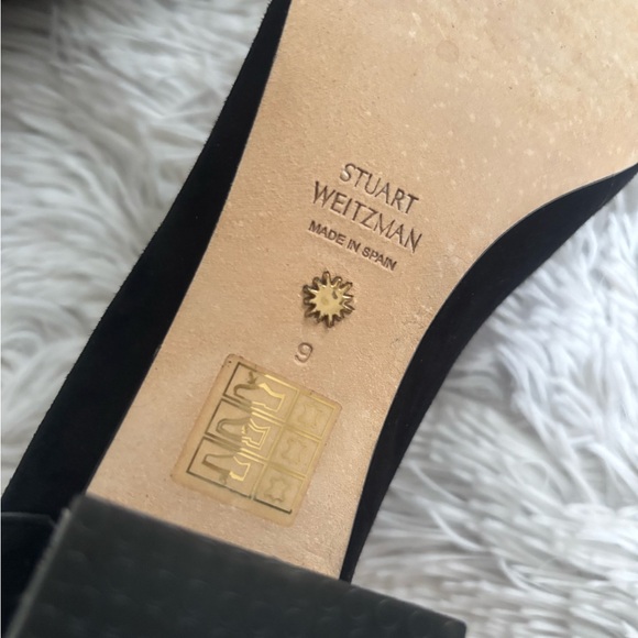 Stuart Weitzman Black Velvet Loafers - Picture 4 of 9